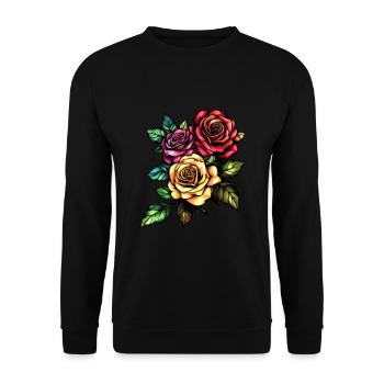 Roses Fleurs Amour - Sweat-shirt Unisexe - noir - Devant - Alina (178cm) & Michal (187cm)