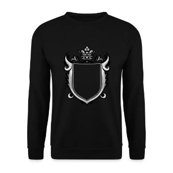Wappen Leer - Unisex Pullover - Schwarz - Vorne - Alina (178cm) & Michal (187cm)