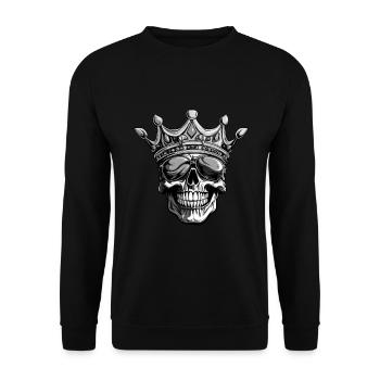 Couronne de crâne - Sweat-shirt Unisexe - noir - Devant - Alina (178cm) & Michal (187cm)