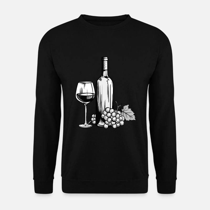 Wine Glass Wine Bottle - Unisex Sweatshirt - black