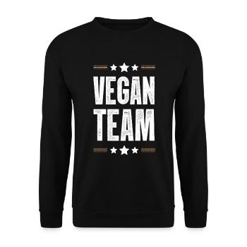 Vegan Team - Unisex Pullover - Schwarz - Vorne - Alina (178cm) & Michal (187cm)