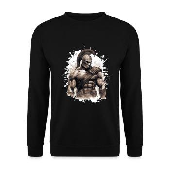 Spartan Muscles Gladiator Gym - Unisex Sweatshirt - black - Front - Alina (178cm) & Michal (187cm)