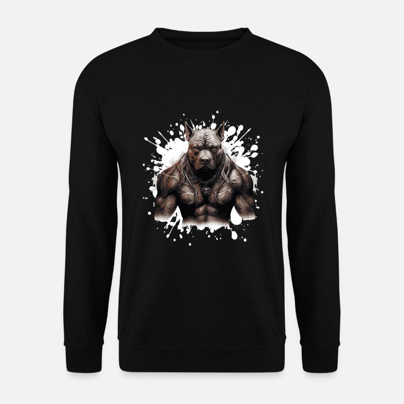 Chien Pit Muscles Musculation Bête - Sweat-shirt Unisexe - noir