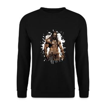 Chef de Musculation Muscles Indien - Sweat-shirt Unisexe - noir - Devant - Alina (178cm) & Michal (187cm)