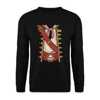 T-shirt déguisement de pirate pour garçons et hommes - Sweat-shirt Unisexe - noir - Devant - Alina (178cm) & Michal (187cm)