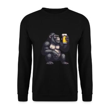 Bière Gorilla Pixel - Sweat-shirt Unisexe - noir - Devant - Alina (178cm) & Michal (187cm)
