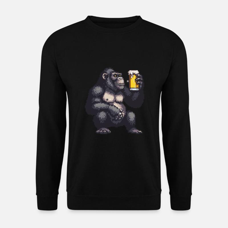 Gorilla Pixel Beer - Unisex Sweatshirt - black