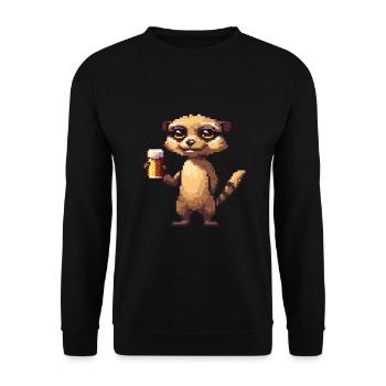 Bière Meerkat Pixel - Sweat-shirt Unisexe - noir - Devant - Alina (178cm) & Michal (187cm)