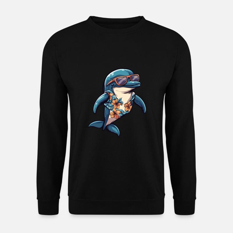 Dolphin Funny Summer - Unisex Sweatshirt - black