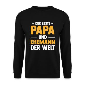 Bester Papa Und Ehemann Herrentag Vatertag - Unisex Pullover - Schwarz - Vorne - Alina (178cm) & Michal (187cm)