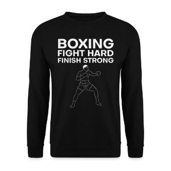 boxing - Unisex Sweatshirt - black - Front - Alina (178cm) & Michal (187cm)