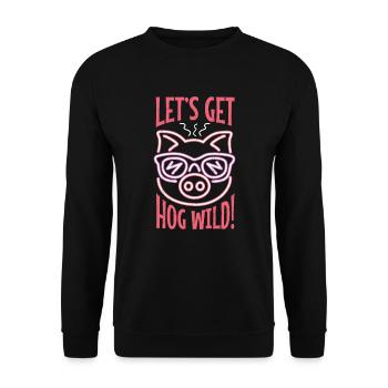 Neon Pig Let Wild Party T-Shirt Gift - Unisex Sweatshirt - black - Front - Alina (178cm) & Michal (187cm)