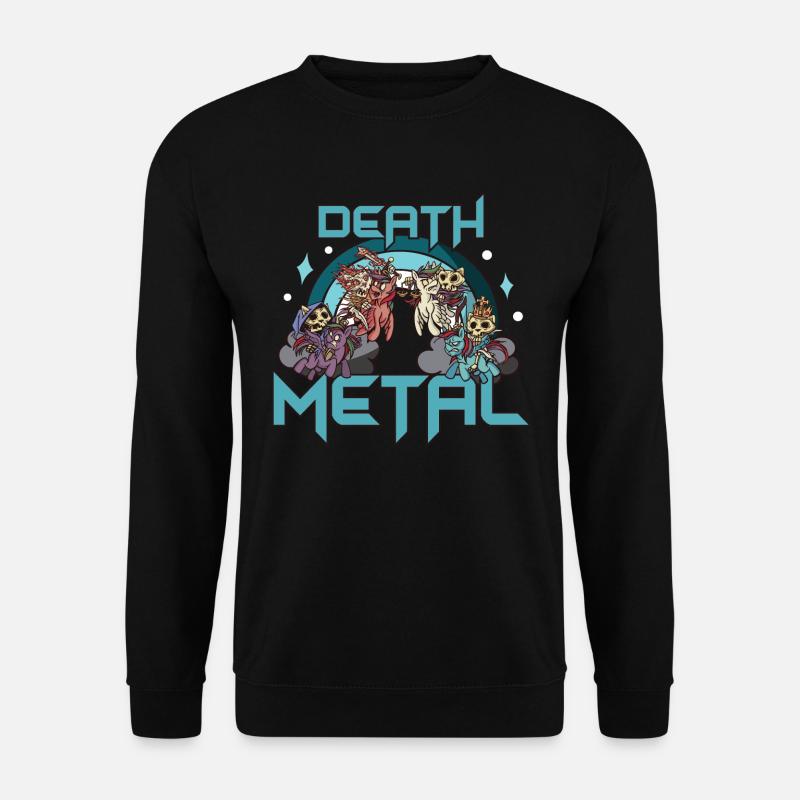 Death Metal Einhorn Pferd Skelett Katze - Unisex Pullover - Schwarz