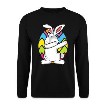 Lapin de Pâques DABBING EASTERBUNNY Easter Egg - Sweat-shirt Unisexe - noir - Devant - Alina (178cm) & Michal (187cm)