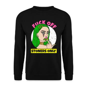 MARIJUANA CANNABIS GIRL FUCK OFF STONERS ONLY - Unisex Sweatshirt - black - Front - Alina (178cm) & Michal (187cm)