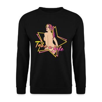 FILLE ÉROTIQUE SEXY PRENDRE UNE BOUCHÉE - Sweat-shirt Unisexe - noir - Devant - Alina (178cm) & Michal (187cm)