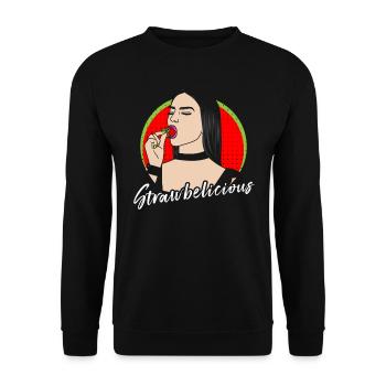 FILLE FRAISE PAILLE ERDBEERE - Sweat-shirt Unisexe - noir - Devant - Alina (178cm) & Michal (187cm)