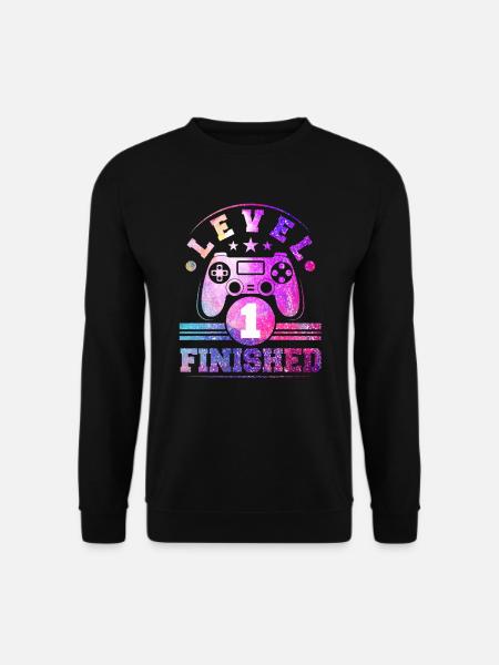 1 Geburtstag Level 1 Finished - Unisex Pullover - Schwarz