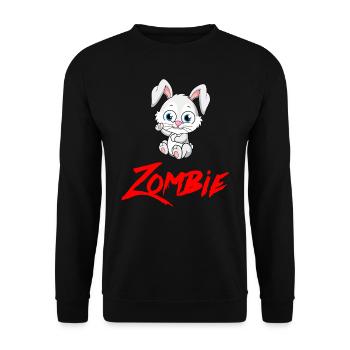 ZOMBIE HASE Halloween Apokalypse Horror Monster - Unisex Pullover - Schwarz - Vorne - Alina (178cm) & Michal (187cm)