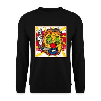 MONSTER CLOWN PUMPKIN Halloween Apokalypse Horror - Unisex Pullover - Schwarz - Vorne - Alina (178cm) & Michal (187cm)