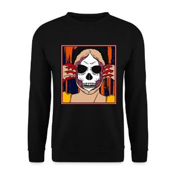 SKULL WOMAN Halloween Apocalypse Horror Monster - Unisex Sweatshirt - black - Front - Alina (178cm) & Michal (187cm)