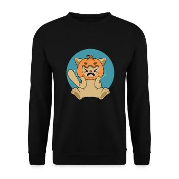 PUMPKIN CAT Halloween Apocalypse Horror Sweet - Unisex Sweatshirt - black - Front - Alina (178cm) & Michal (187cm)