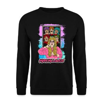 HAPPY HALLOWEEN GIRL Apokalypse Horror Monster - Unisex Pullover - Schwarz - Vorne - Alina (178cm) & Michal (187cm)