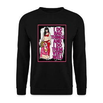 EROTIC GIRL SEXY DOMINATION SUBMISSION BAD THINGS - Unisex Pullover - Schwarz - Vorne - Alina (178cm) & Michal (187cm)