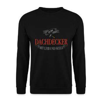Zimmermann und Dachdecker Beruf als Bauarbeiter - Unisex Pullover - Schwarz - Vorne - Alina (178cm) & Michal (187cm)