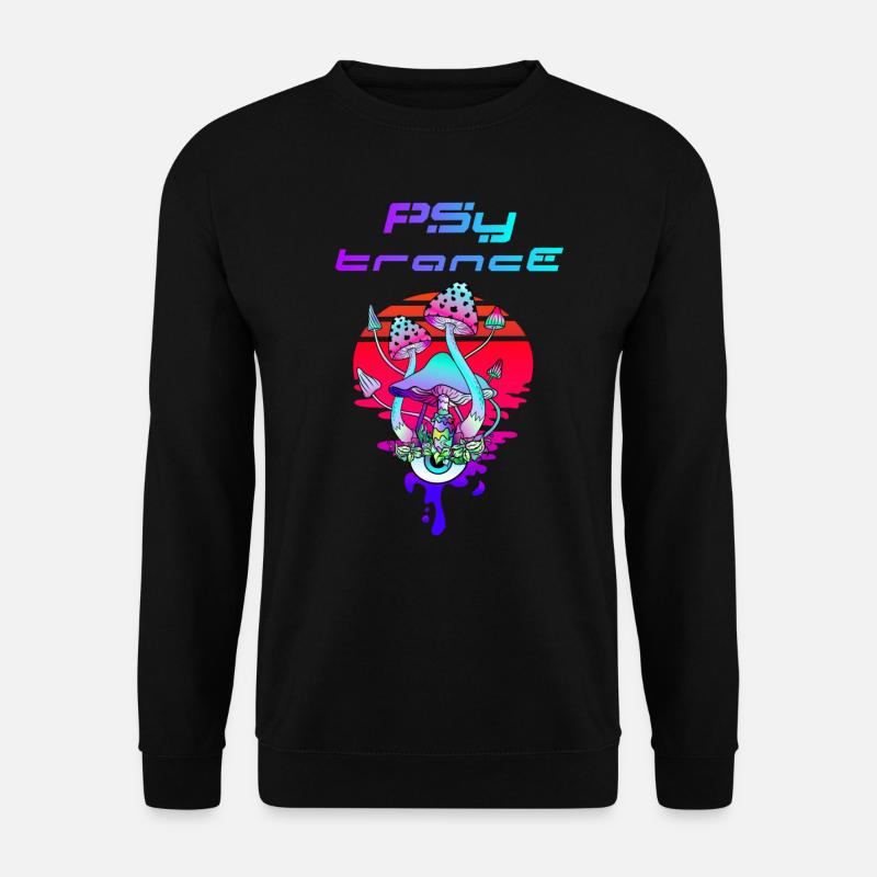 Psytrance Psychedelic Mushroom Sunset - Unisex Sweatshirt - black