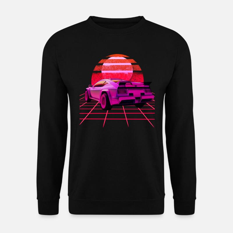 Retro Wave super Car Sunset - Unisex Sweatshirt - black