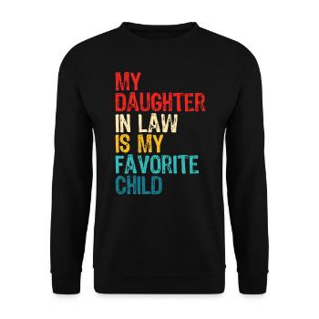 Meine Schwiegertochter ist mein Lieblingskind Retro - Unisex Pullover - Schwarz - Vorne - Alina (178cm) & Michal (187cm)