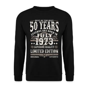legends born in july 1973 - 50 years - Unisex Sweatshirt - black - Front - Alina (178cm) & Michal (187cm)
