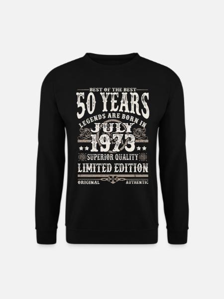 legendes geboren in juli 1973 - 50 jaar - Unisex sweater - sort