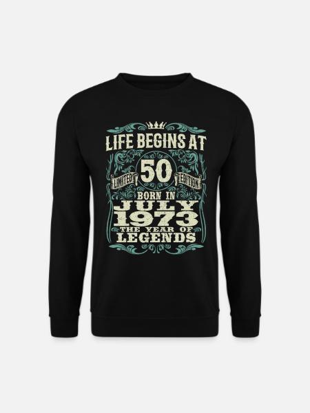 Das Leben beginnt mit 50 - geboren im Juli 1973 - Unisex Pullover - Schwarz