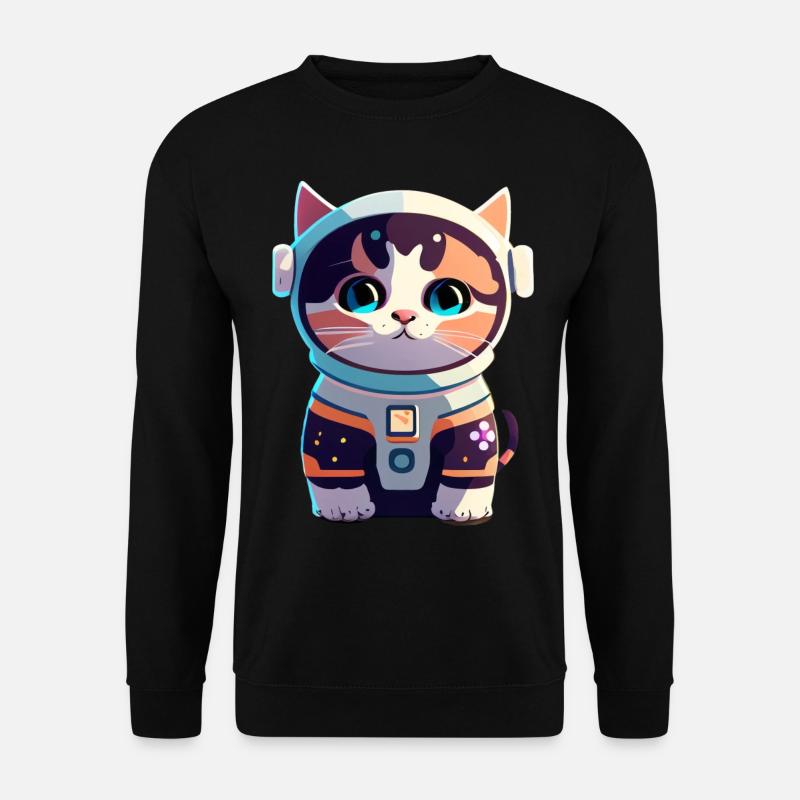 Chatstronaute mignon #5 - Sweat-shirt Unisexe - noir