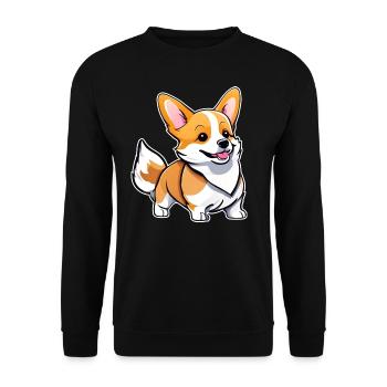 Mignon chien gallois Corgi - Sweat-shirt Unisexe - noir - Devant - Alina (178cm) & Michal (187cm)