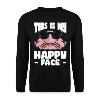 Blobfisch | Fische Aquaristik Blobfische Geschenke - Unisex Pullover - Schwarz - Vorne - Alina (178cm) & Michal (187cm)