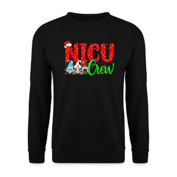 Lustige Gnome NICU Crew Krankenschwester Weihnachten - Unisex Pullover - Schwarz - Vorne - Alina (178cm) & Michal (187cm)