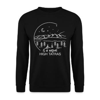 Hohe High Tatras Andenken Souvenir Geschenk - Unisex Pullover - Schwarz - Vorne - Alina (178cm) & Michal (187cm)