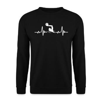 Water Polo Heartbeat - Unisex Sweatshirt - black - Front - Alina (178cm) & Michal (187cm)