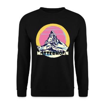 Souvenir souvenir de la montagne du Cervin de Zermatt - Sweat-shirt Unisexe - noir - Devant - Alina (178cm) & Michal (187cm)
