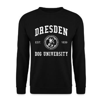 Dresden Dog University Universität Hochschule Uni - Unisex Pullover - Schwarz - Vorne - Alina (178cm) & Michal (187cm)