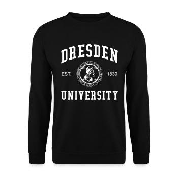 Dresden University Uni Hochschule Universität - Unisex Pullover - Schwarz - Vorne - Alina (178cm) & Michal (187cm)