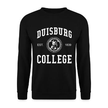 Duisburg College University Universität Hochschule - Sweat-shirt Unisexe - noir - Devant - Alina (178cm) & Michal (187cm)