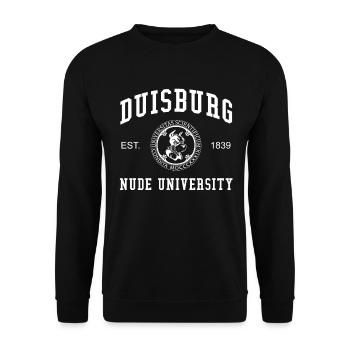 Duisburg Nude University College - Unisex Sweatshirt - black - Front - Alina (178cm) & Michal (187cm)