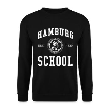 Hamburg School Universität Hochschule University - Unisex Sweatshirt - black - Front - Alina (178cm) & Michal (187cm)