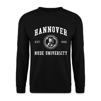 Hannover Nude University College University - Unisex Sweatshirt - black - Front - Alina (178cm) & Michal (187cm)