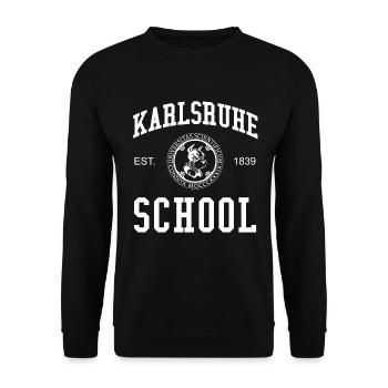 Karlsruhe School Universität Hochschule University - Unisex Sweatshirt - black - Front - Alina (178cm) & Michal (187cm)