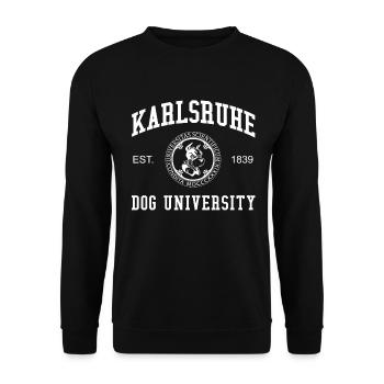 Karlsruhe Dog University University College - Unisex Sweatshirt - black - Front - Alina (178cm) & Michal (187cm)